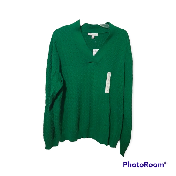 Studio Works Sweaters - Studio Works 100% Cotton V-Neck Sweater, NWT, 3X